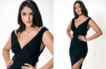 Mrunal Thakur oozes oomph in a sultry high slit dress with plunging neckline